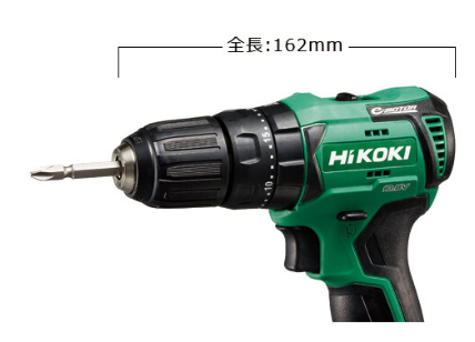 HiKOKI DV12DD 全長162mmはクラス最短。狭所での差は大きい