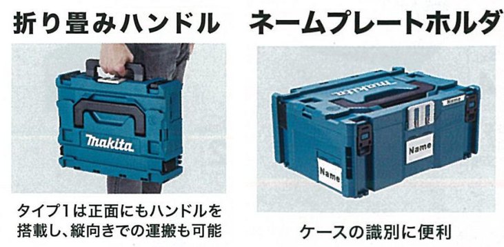 マックパックⅡ タイプ1の折り畳みハンドルとネームプレートホルダ